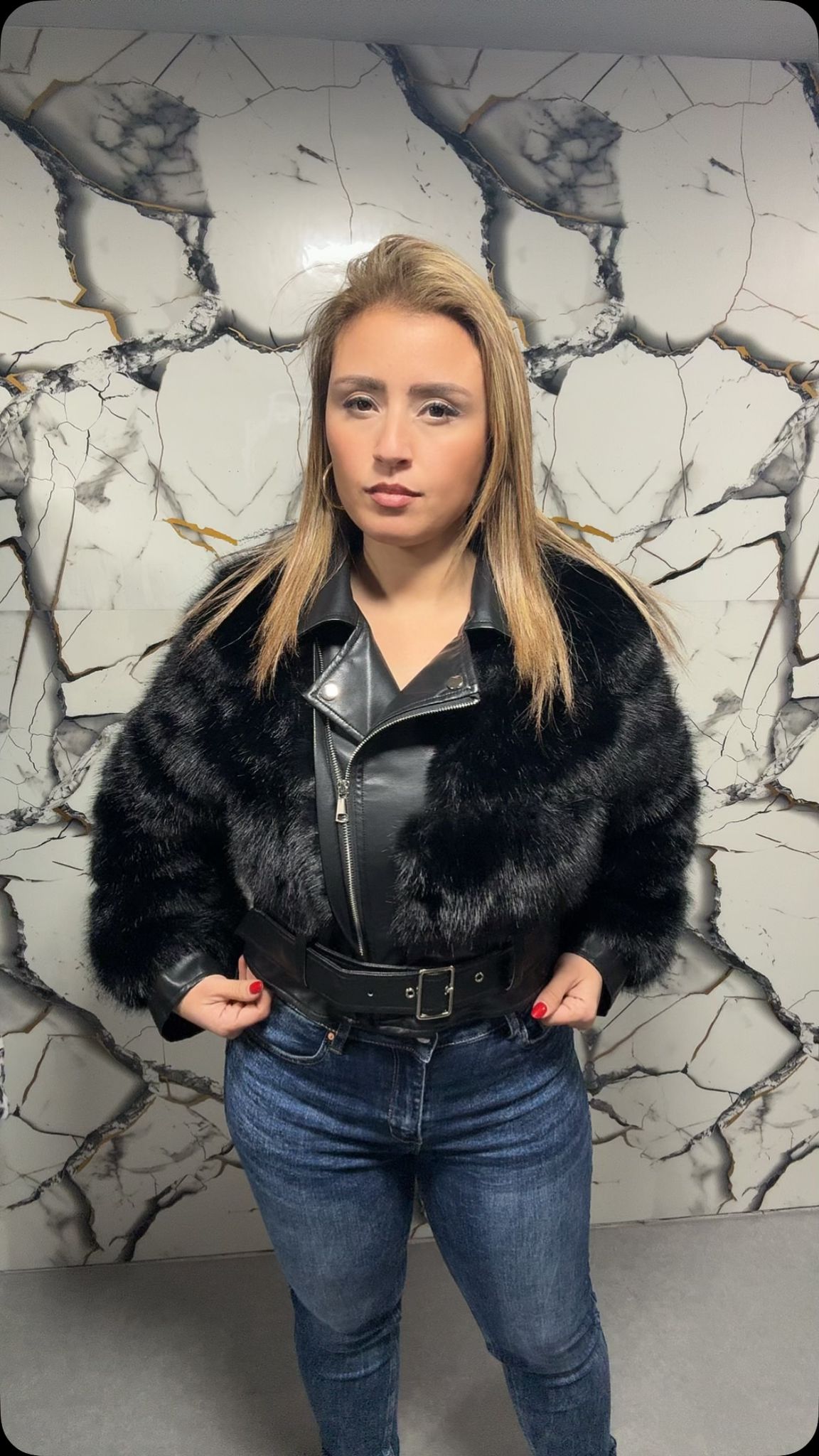 Shadow Glam Biker Coat