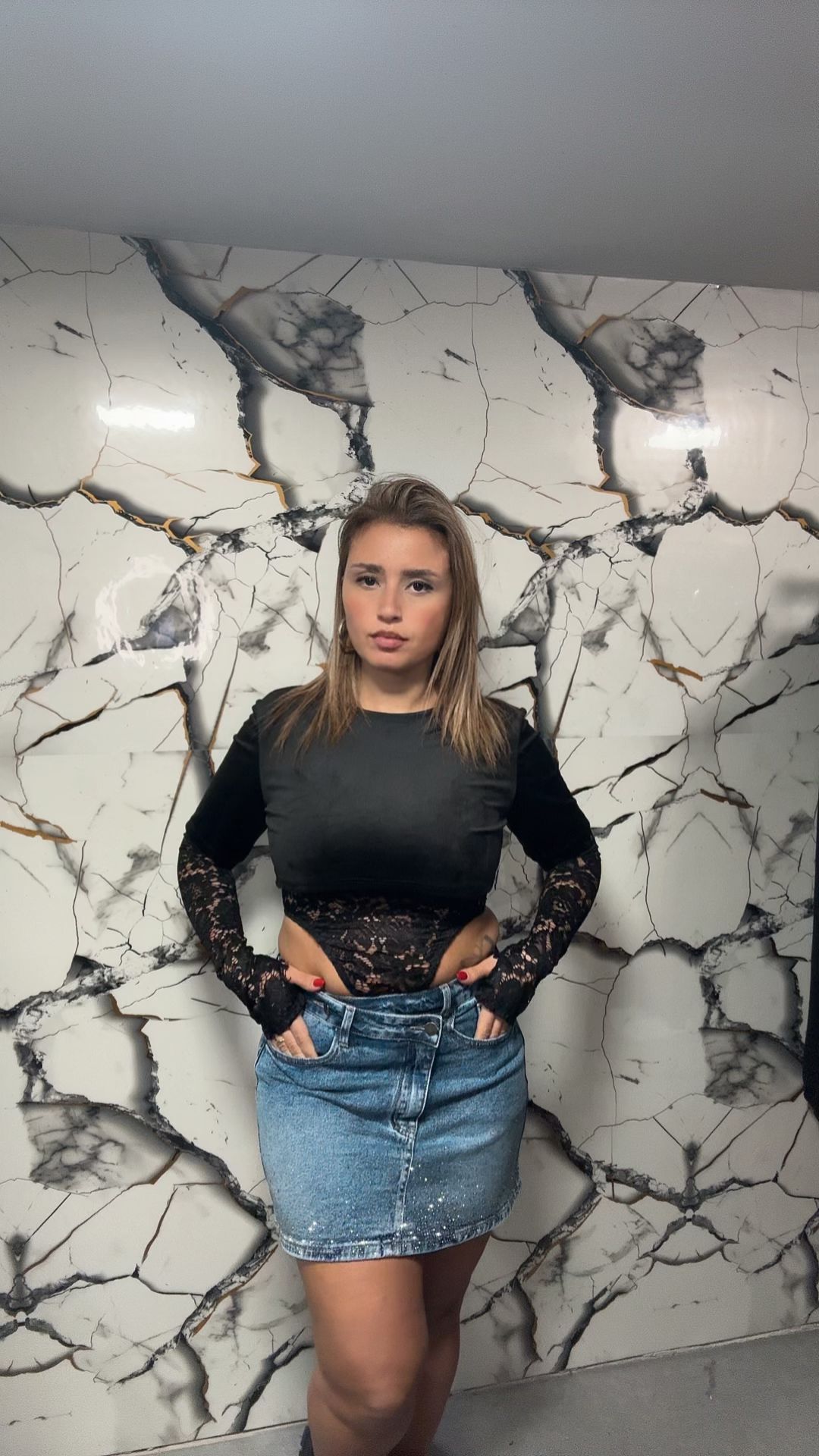 Minigonna Denim Cross-Waist