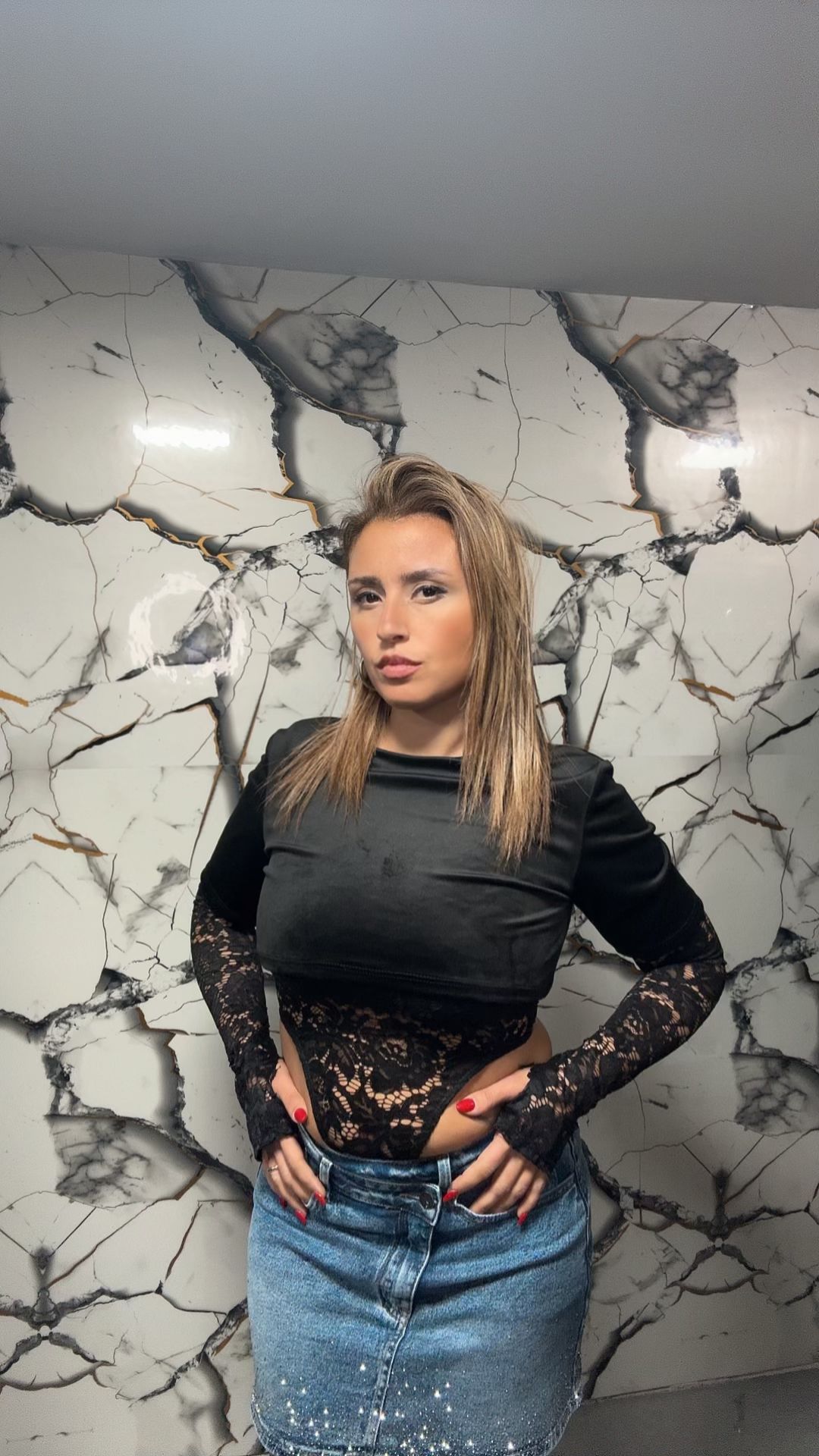 Body Combinato in Satin e Pizzo