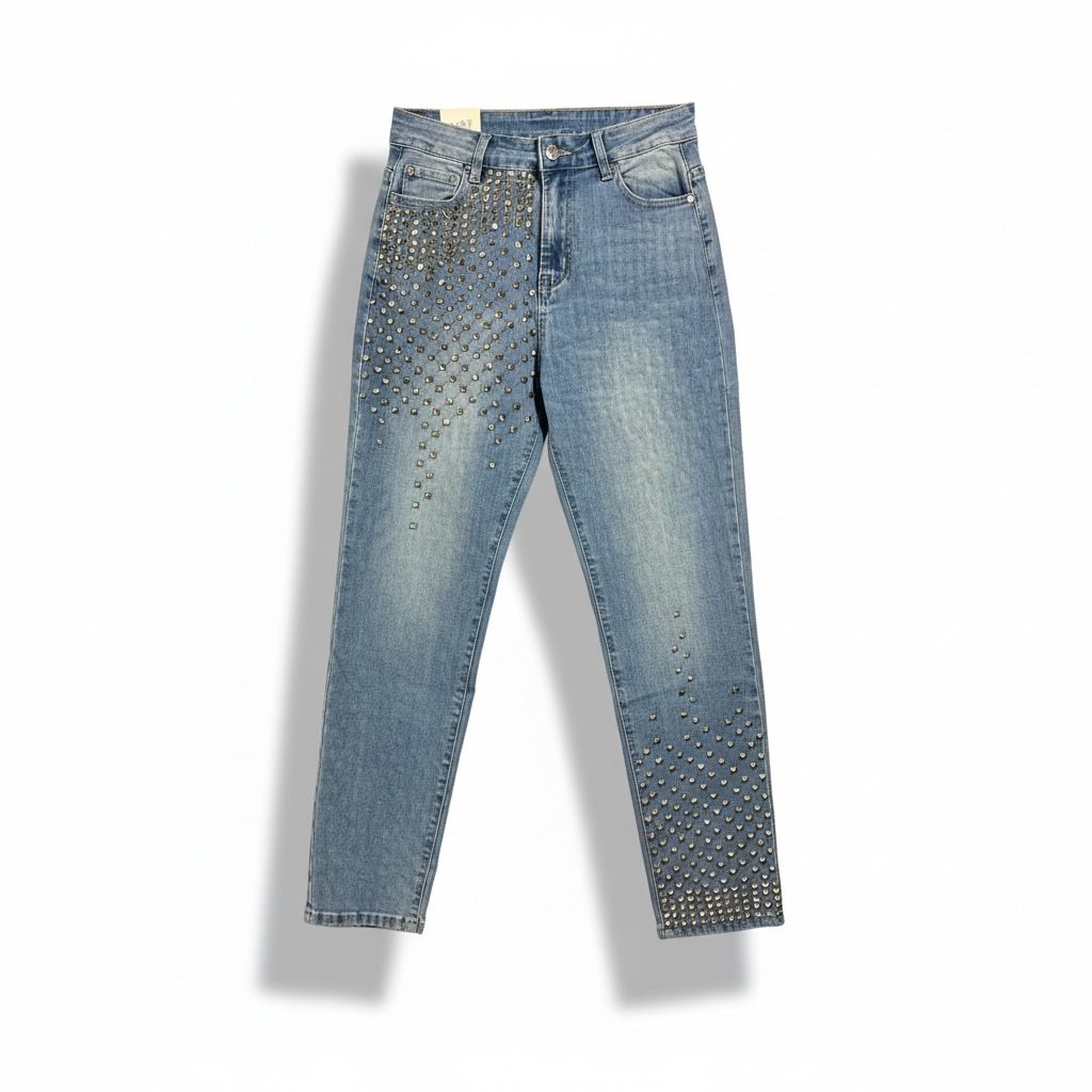 Jeans Denim Glam con Borchie – Brilla con Stile!