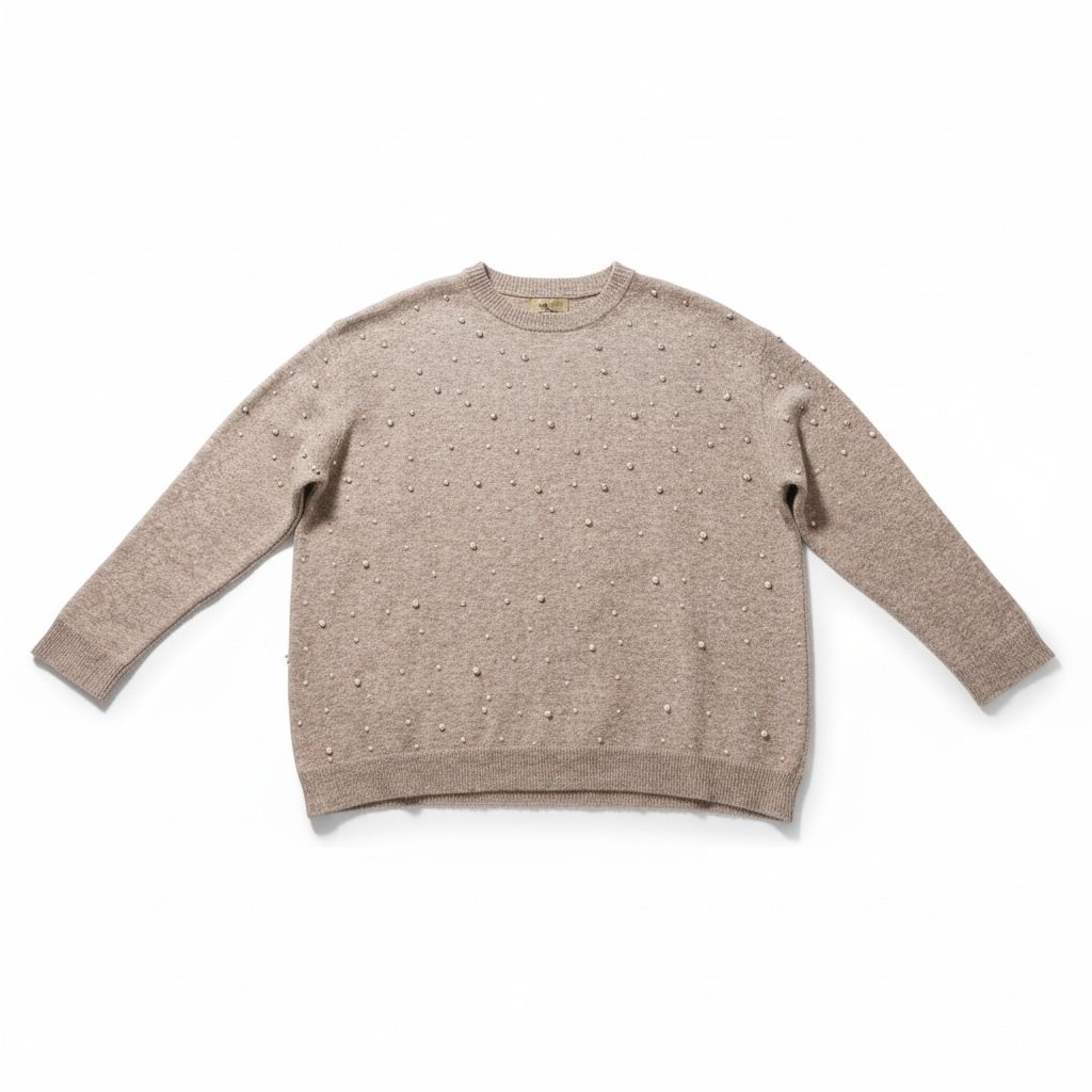 Maglione donna  con applicazioni perlate