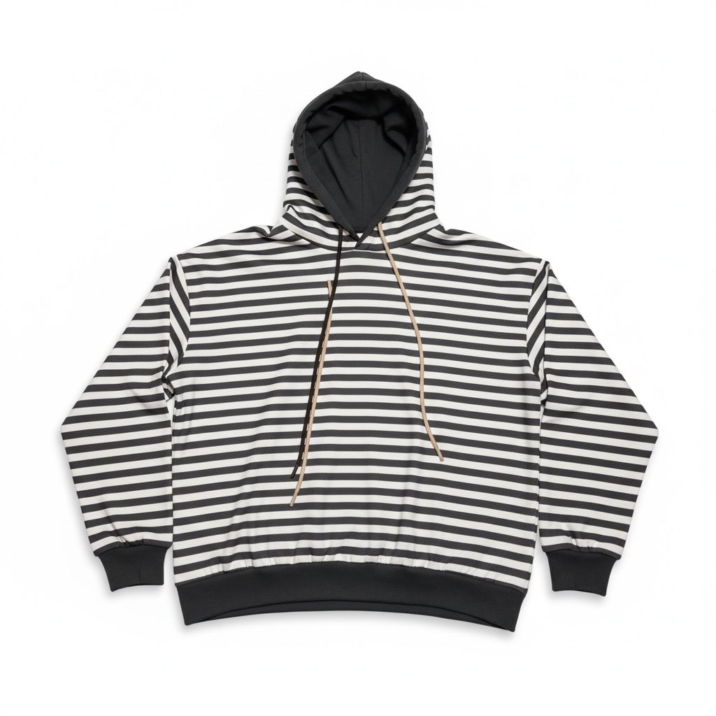 Felpa donna a righe con cappuccio