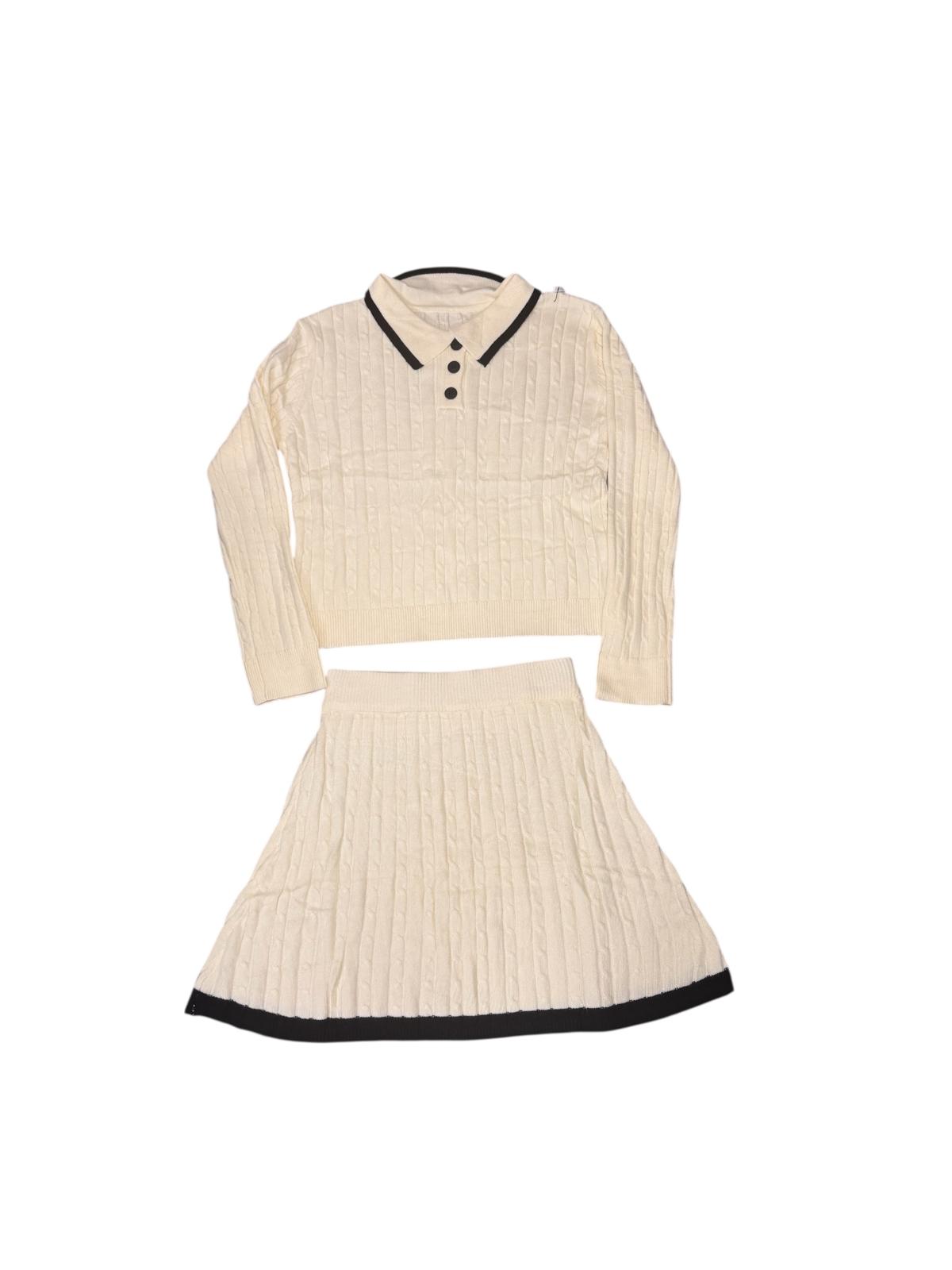 🤍 Completo Donna  – Maglia Polo Crop & Gonna Coordinata 🤍