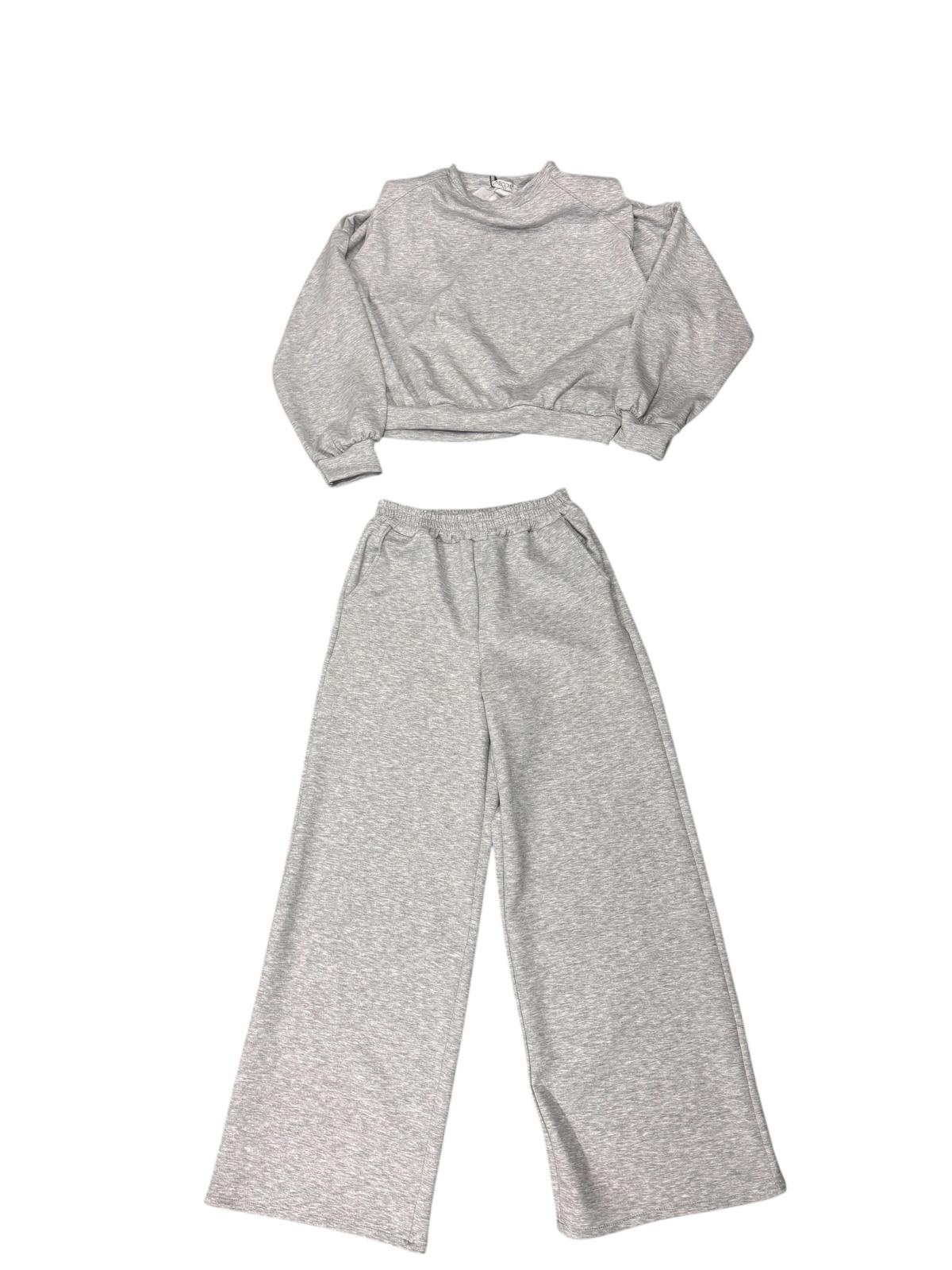 Completo Tuta Donna Crop Top e Pantalone Palazzo