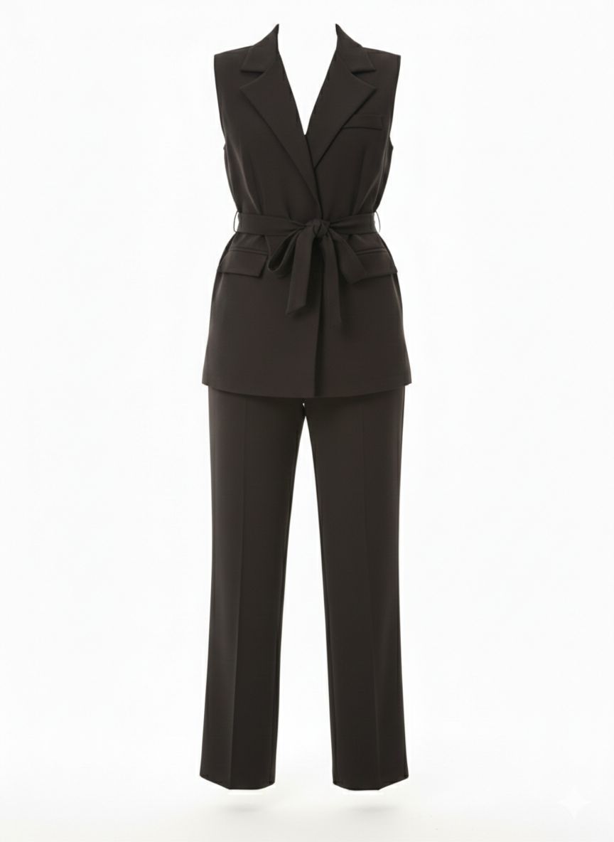 Completo Business – Gilet Lungo Cinturato e Pantaloni Sartoriali