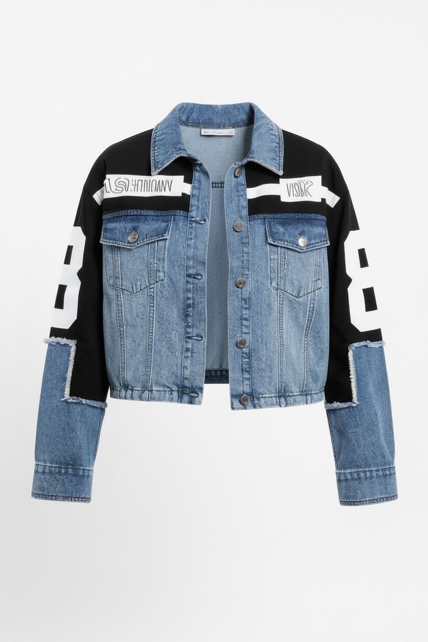 Denim Jacket "Varsity Remix" – Patchwork Sportivo