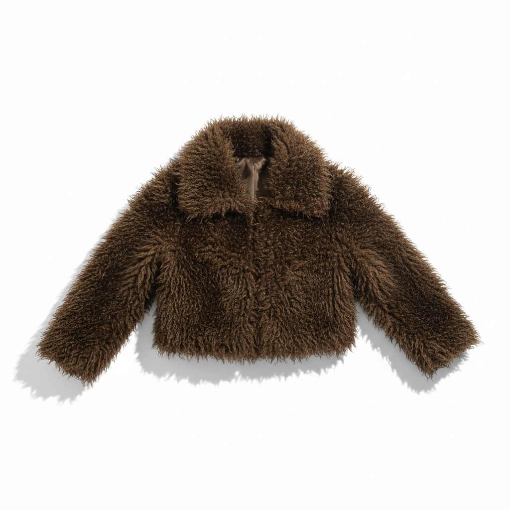 Giacca cropped nera in eco-pelliccia per un look glamour e deciso