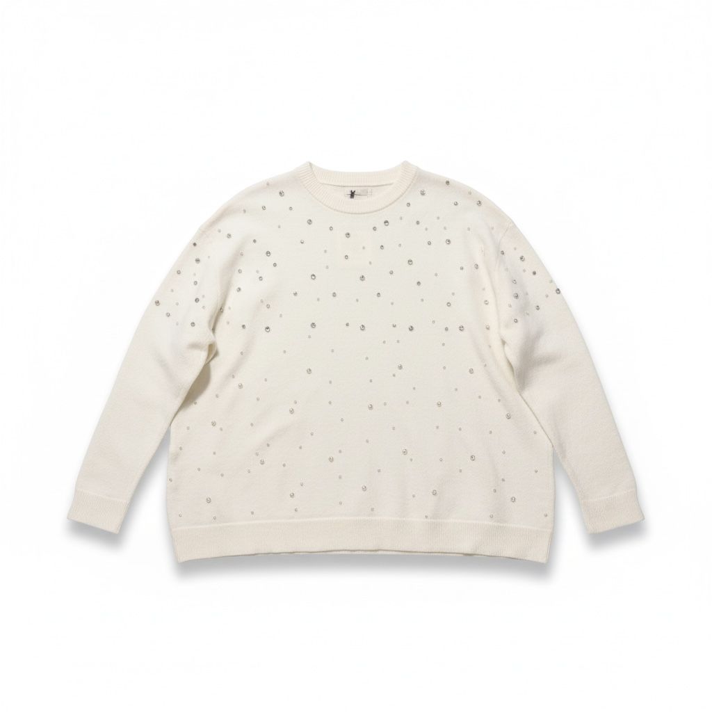 Maglione donna  con applicazioni perlate