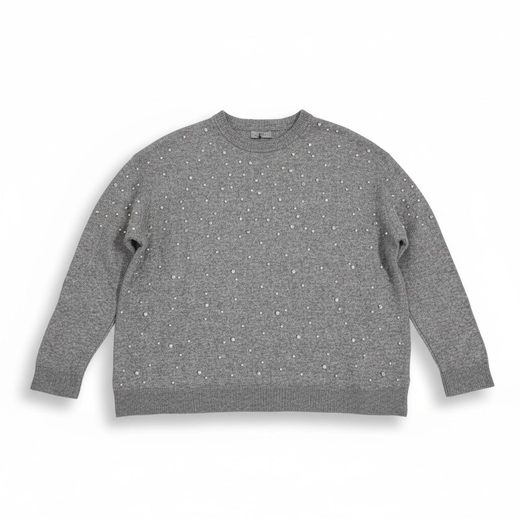 Maglione donna  con applicazioni perlate