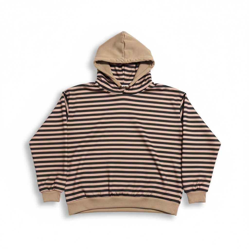 Felpa donna a righe con cappuccio