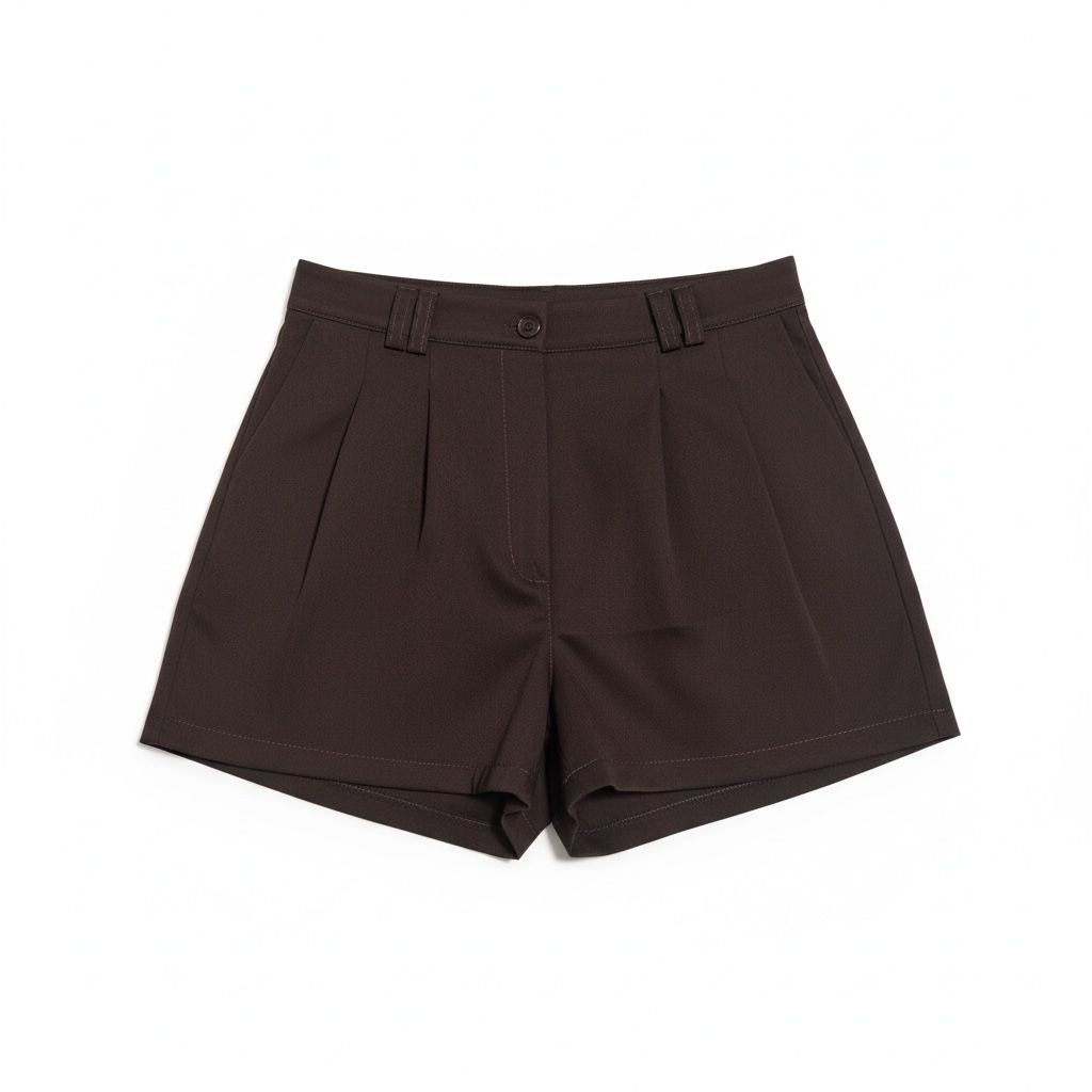 Shorts Donna Grigi a Vita Alta con Pince