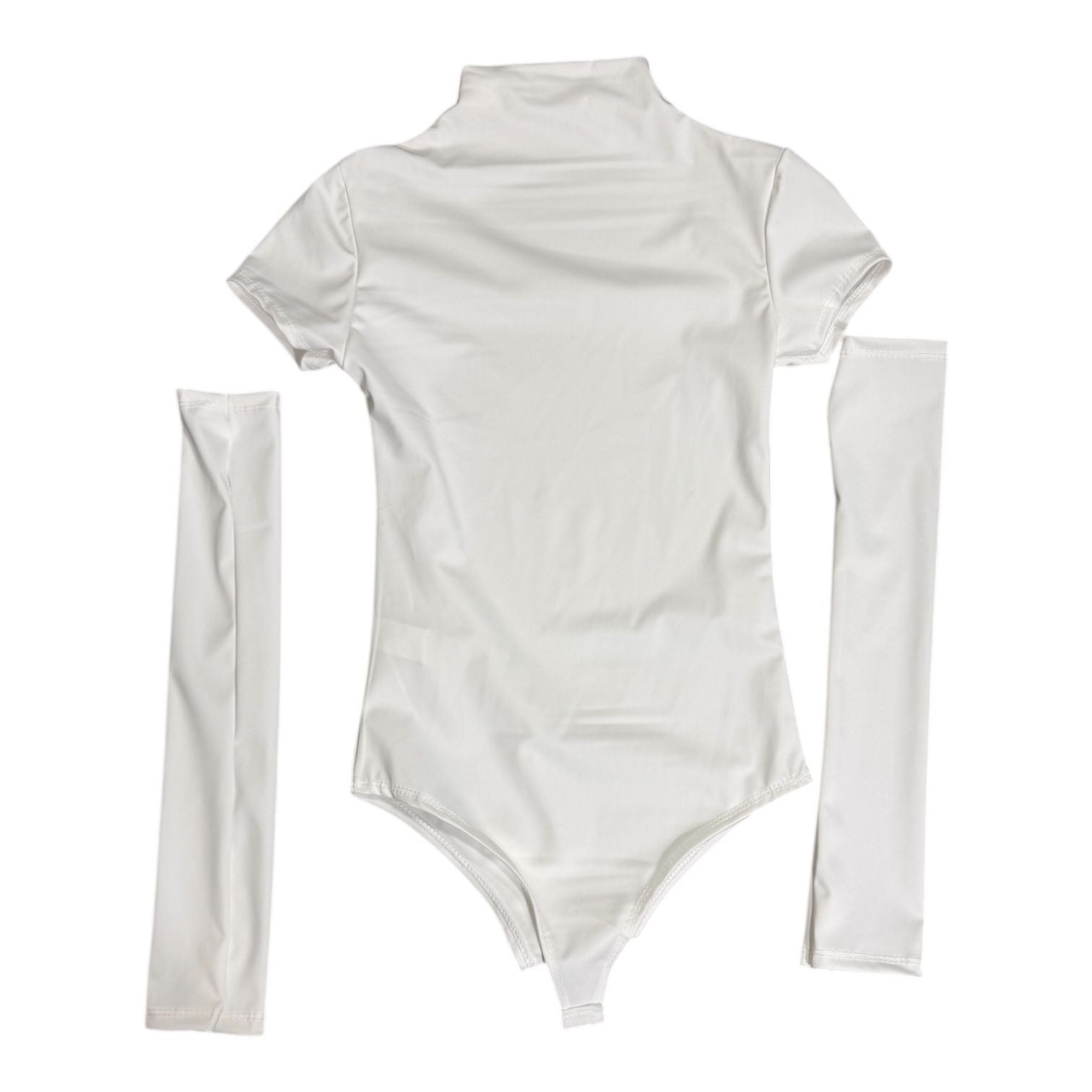 Body Donna Second Skin con Collo Alto e Maniche Rimovibili
