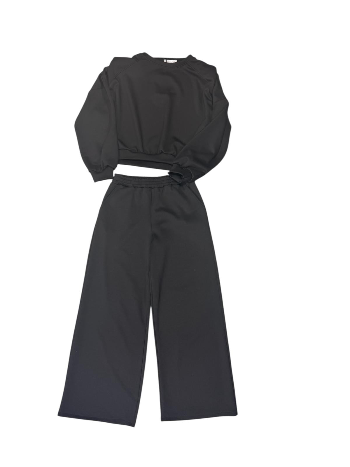 Completo Tuta Donna Crop Top e Pantalone Palazzo