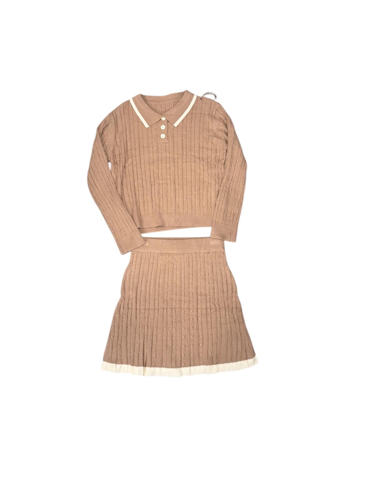 🤍 Completo Donna  – Maglia Polo Crop & Gonna Coordinata 🤍