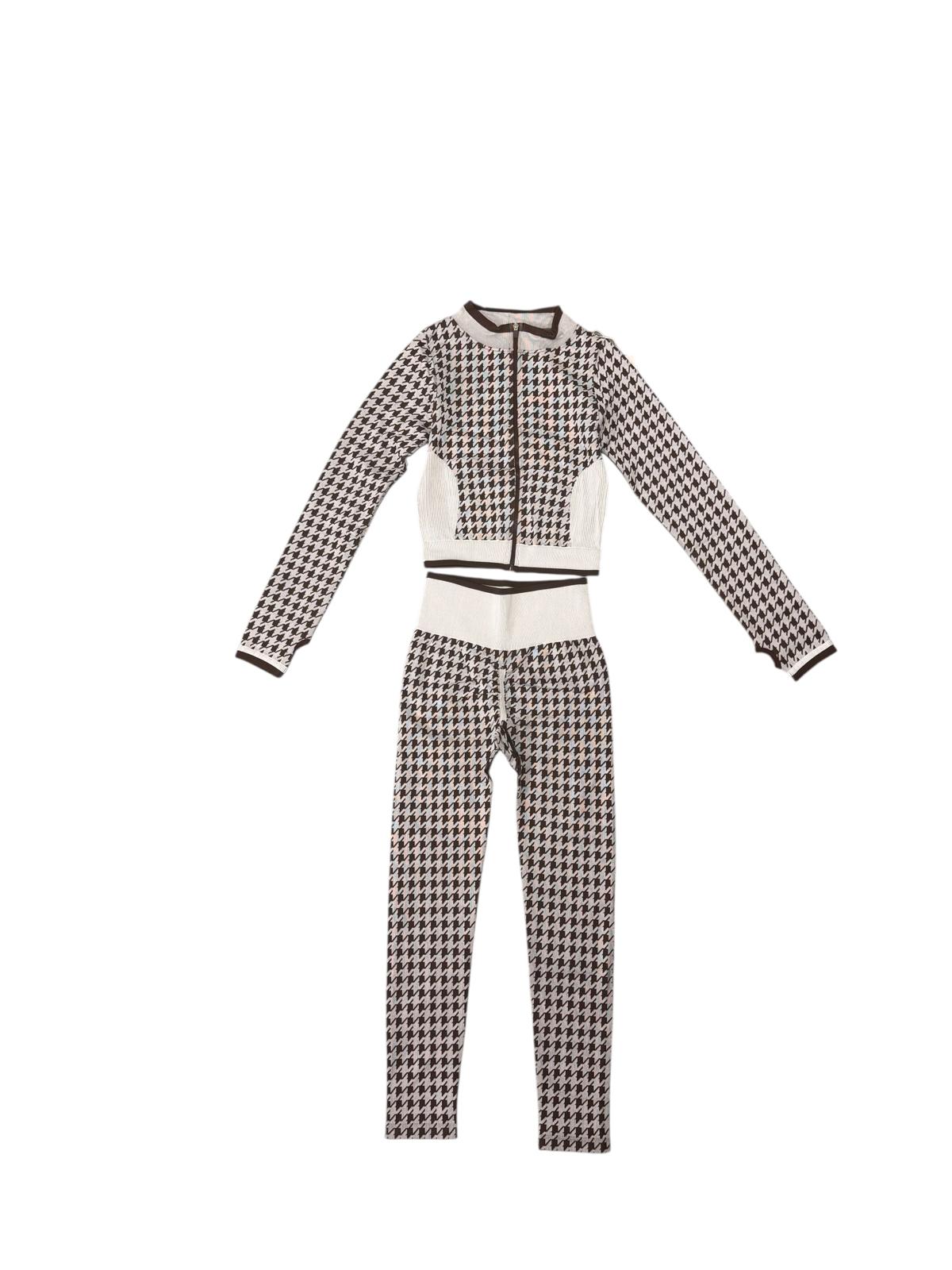 Completo Donna Pied de Poul con Giacca Zip e Leggings