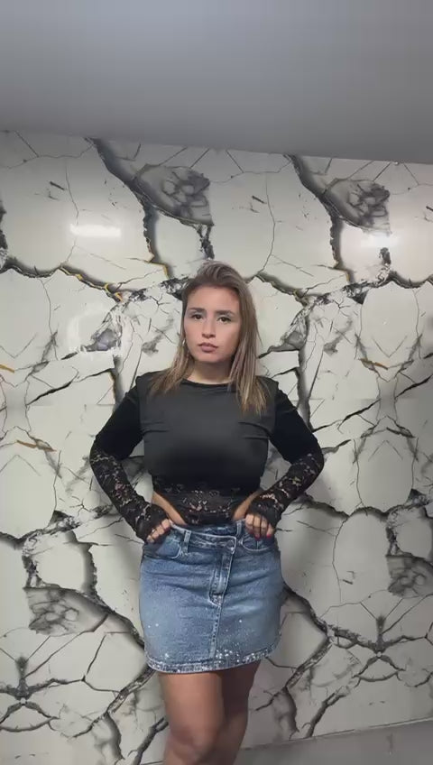 Minigonna Denim Cross-Waist